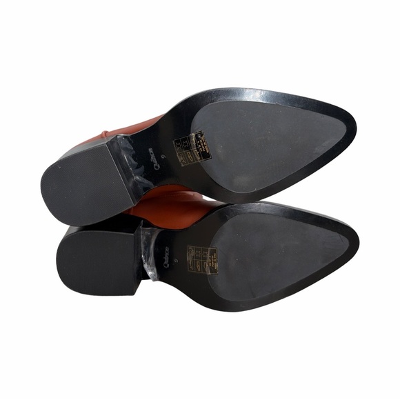 Quince Italian Leather Tall Western Boots in Saddle Brown Size 9 LIKE NEW - Picture 11 of 15